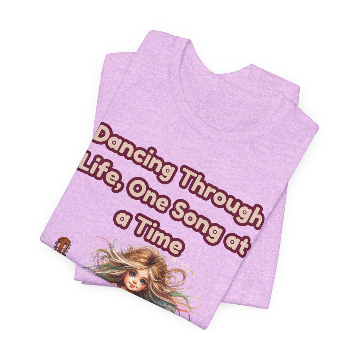 Dancing Through Life Tee — Girl with Guitar Inspirational Music Quote Shirt