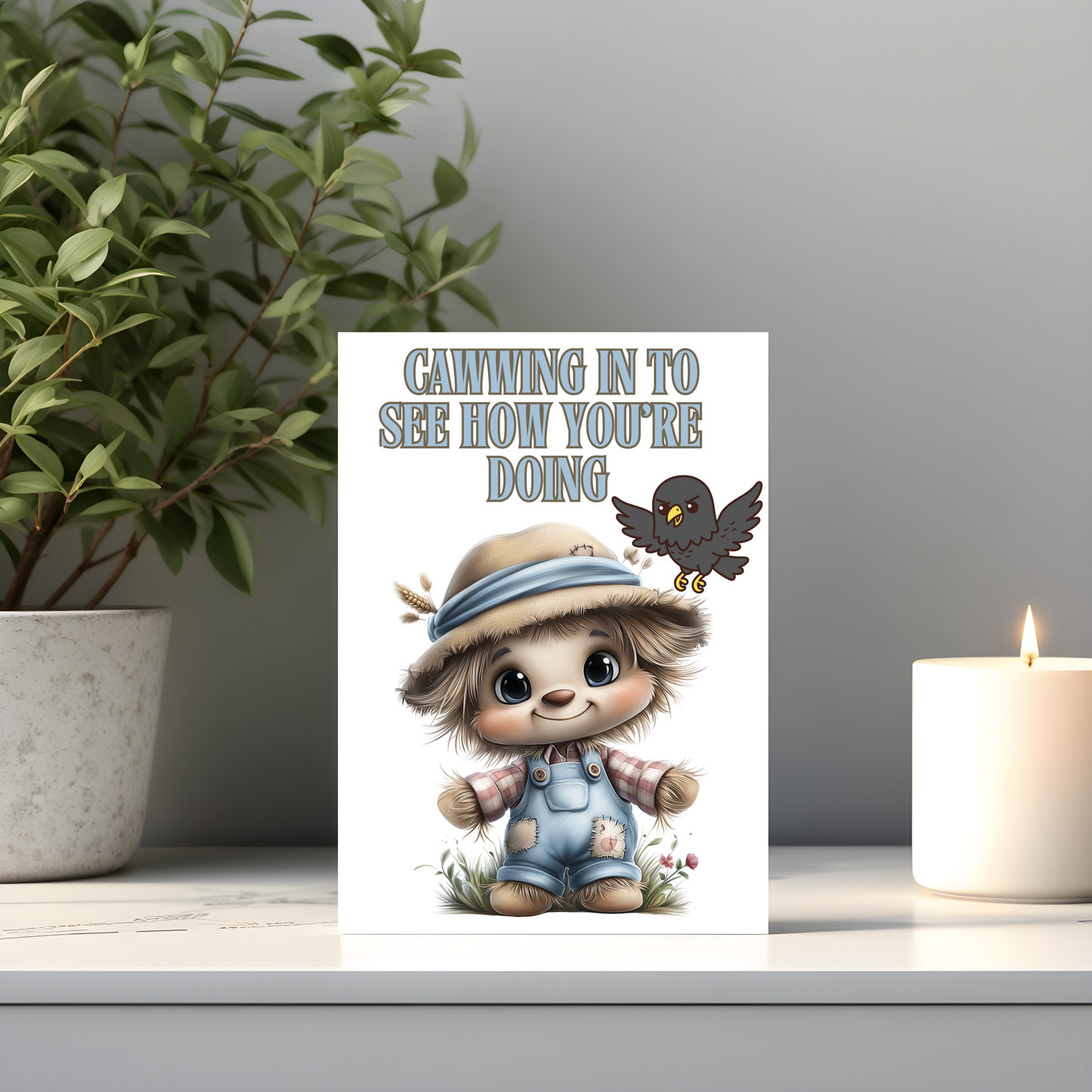 The Down Home Farm Collection Greeting Card: Cawwing In To See How You're Doing,