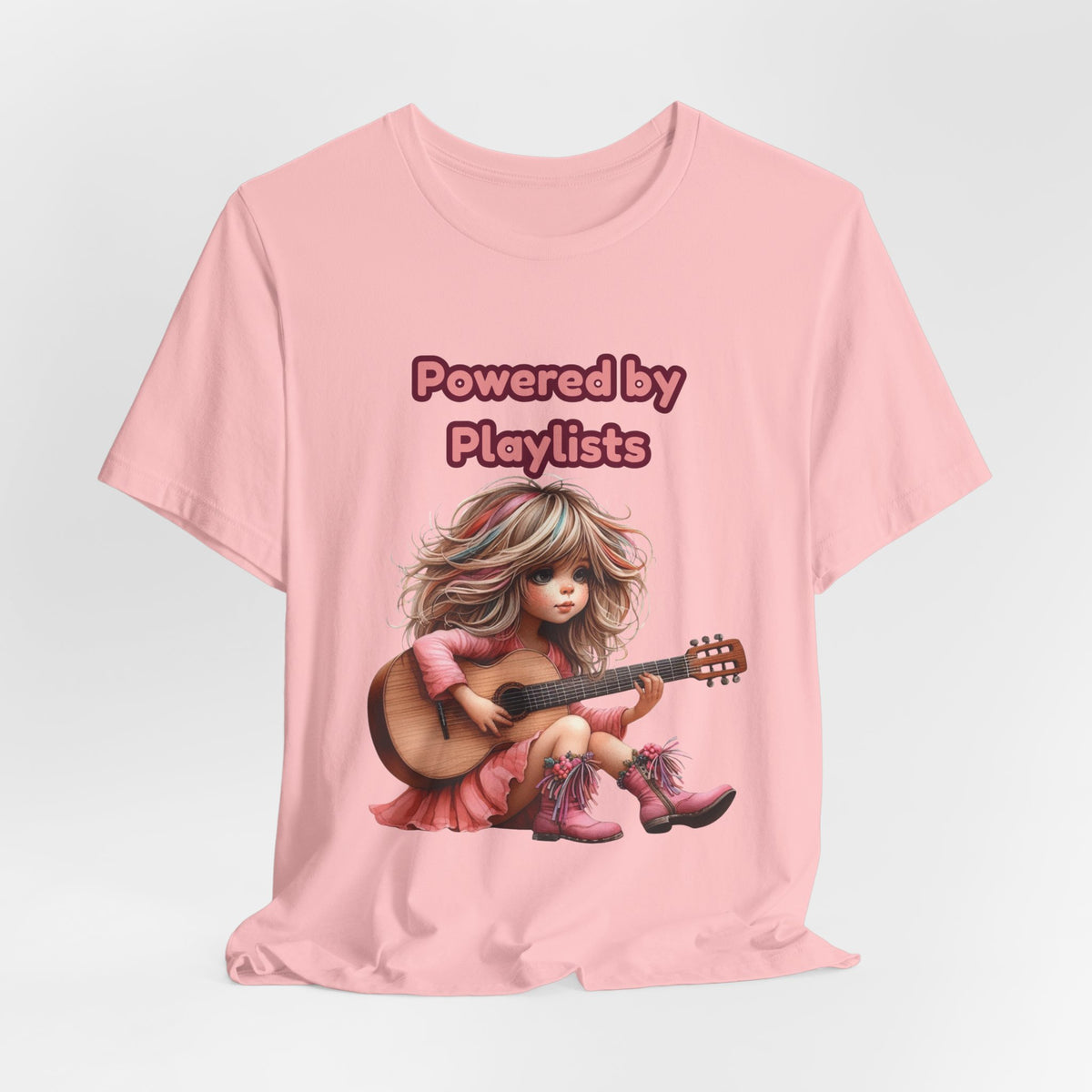 Music Lovers Powered by Playlists Guitar Tee