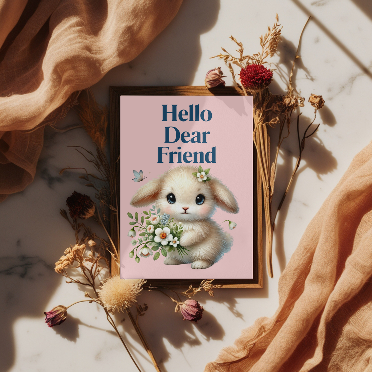 The Bunny Wishes Collections: Greeting Cards Hello Dear Friend