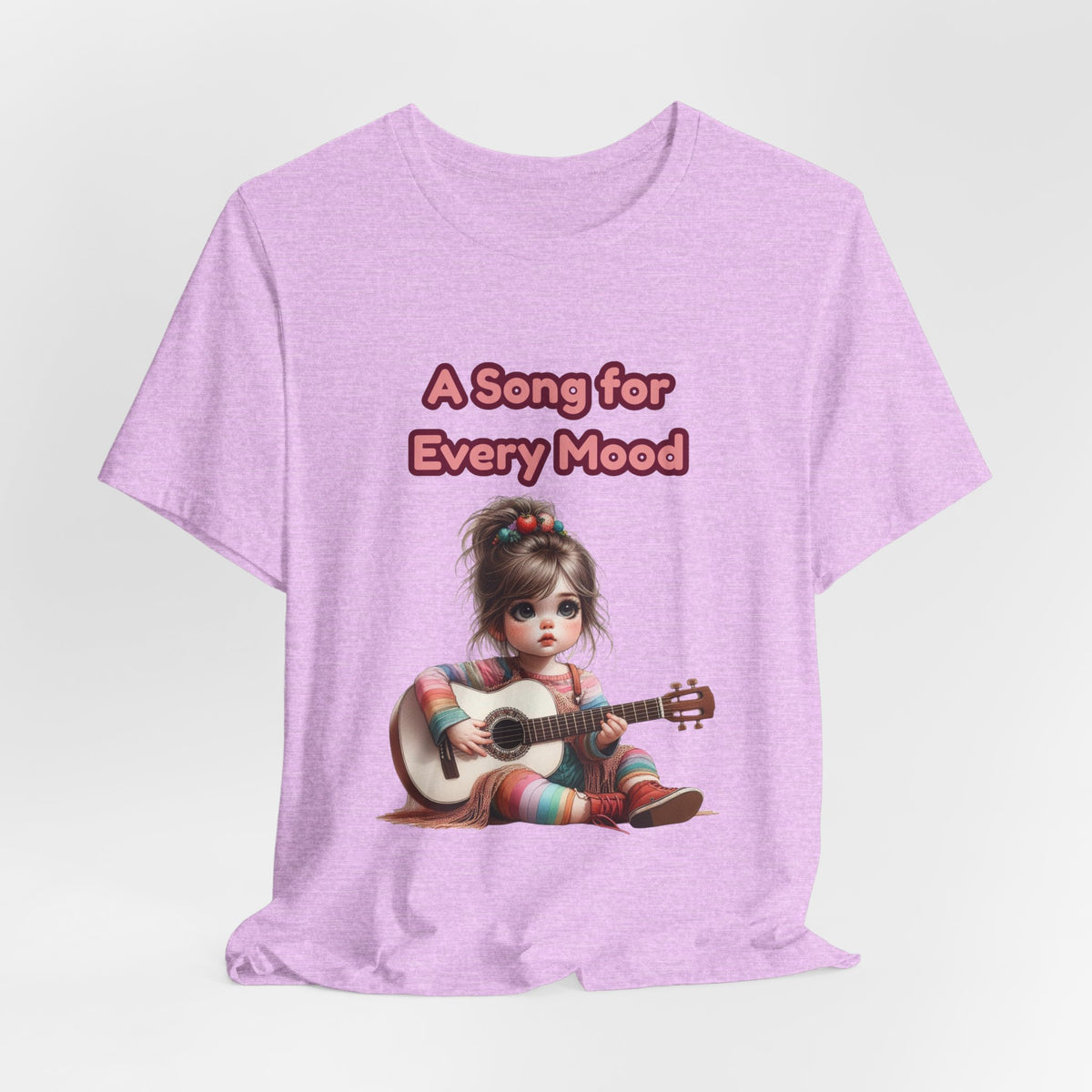 Cute Guitar Girl T-Shirt — "A Song for Every Mood" Graphic Tee