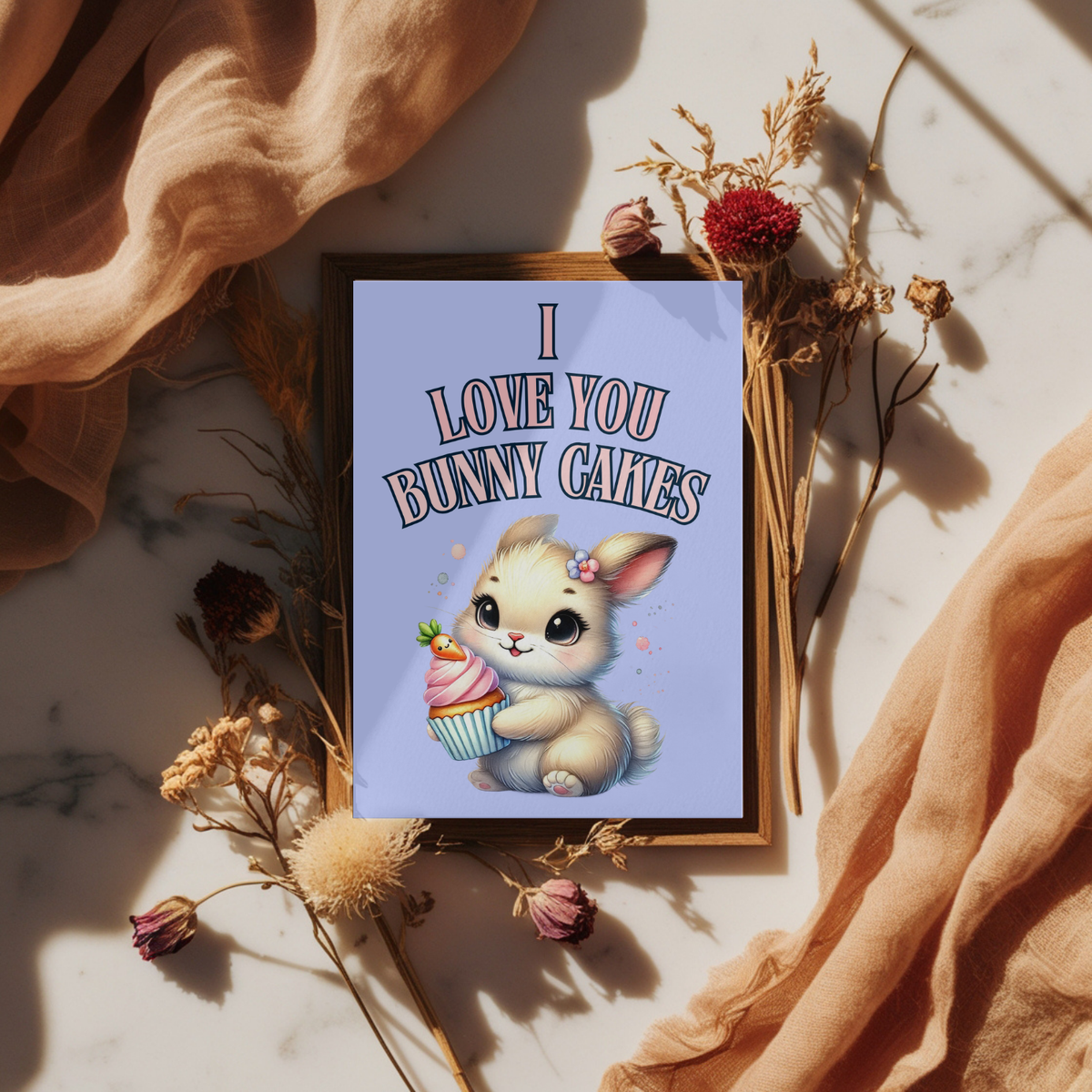 The Bunny Wishes Collection Greeting Cards: I Love You Bunny Cakes
