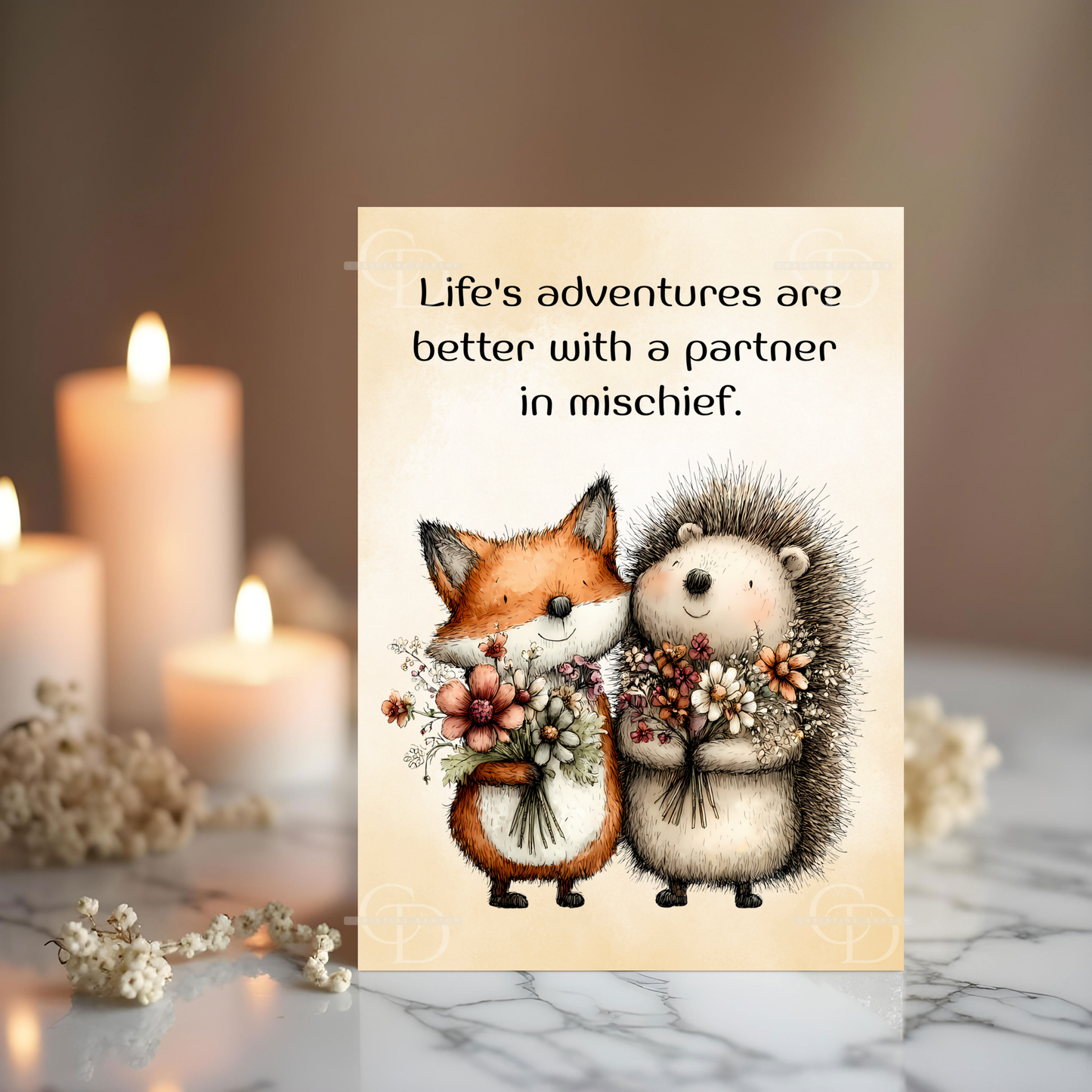 The Forever Friends Collection Greeting Card:  Life's Adventures are Better with a Partner in Mischief.
