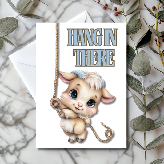 The Down Home Farm Collection Greeting Card: Hang In There Goat
