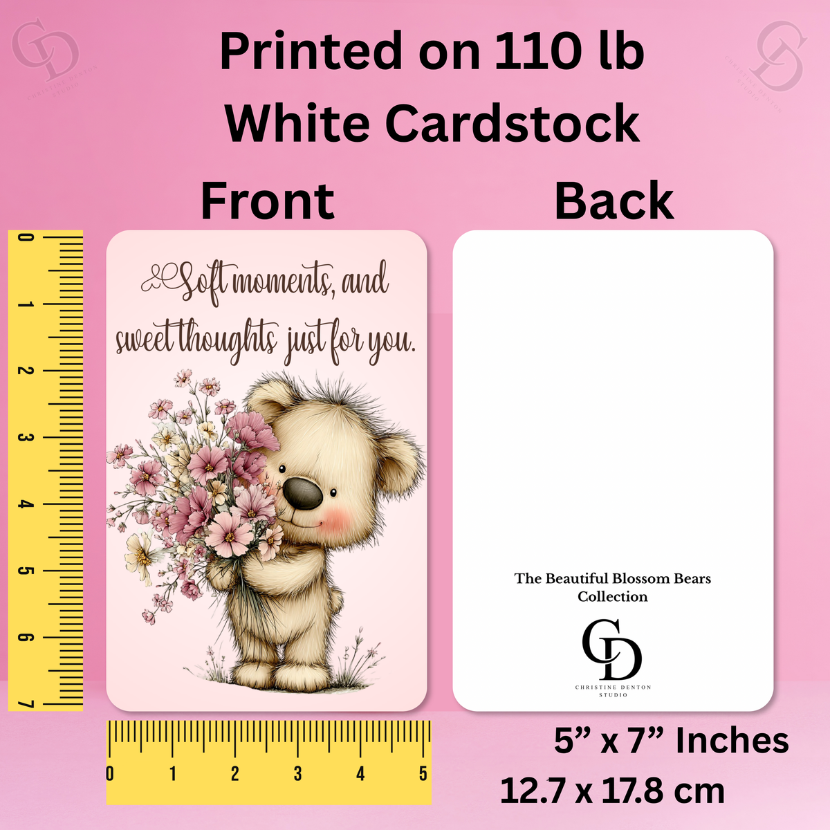 The Beautiful Blossom Bears Collection Greeting Cards: Soft Moments, and Sweet Thoughts Just For You.