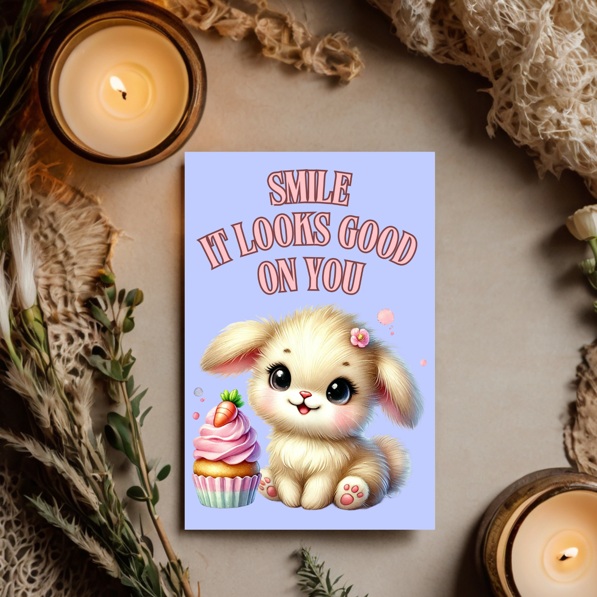 The Bunny Wishes Collection Greeting Cards: Smile It Looks Good On You