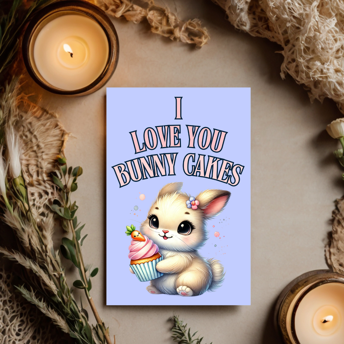 The Bunny Wishes Collection Greeting Cards: I Love You Bunny Cakes