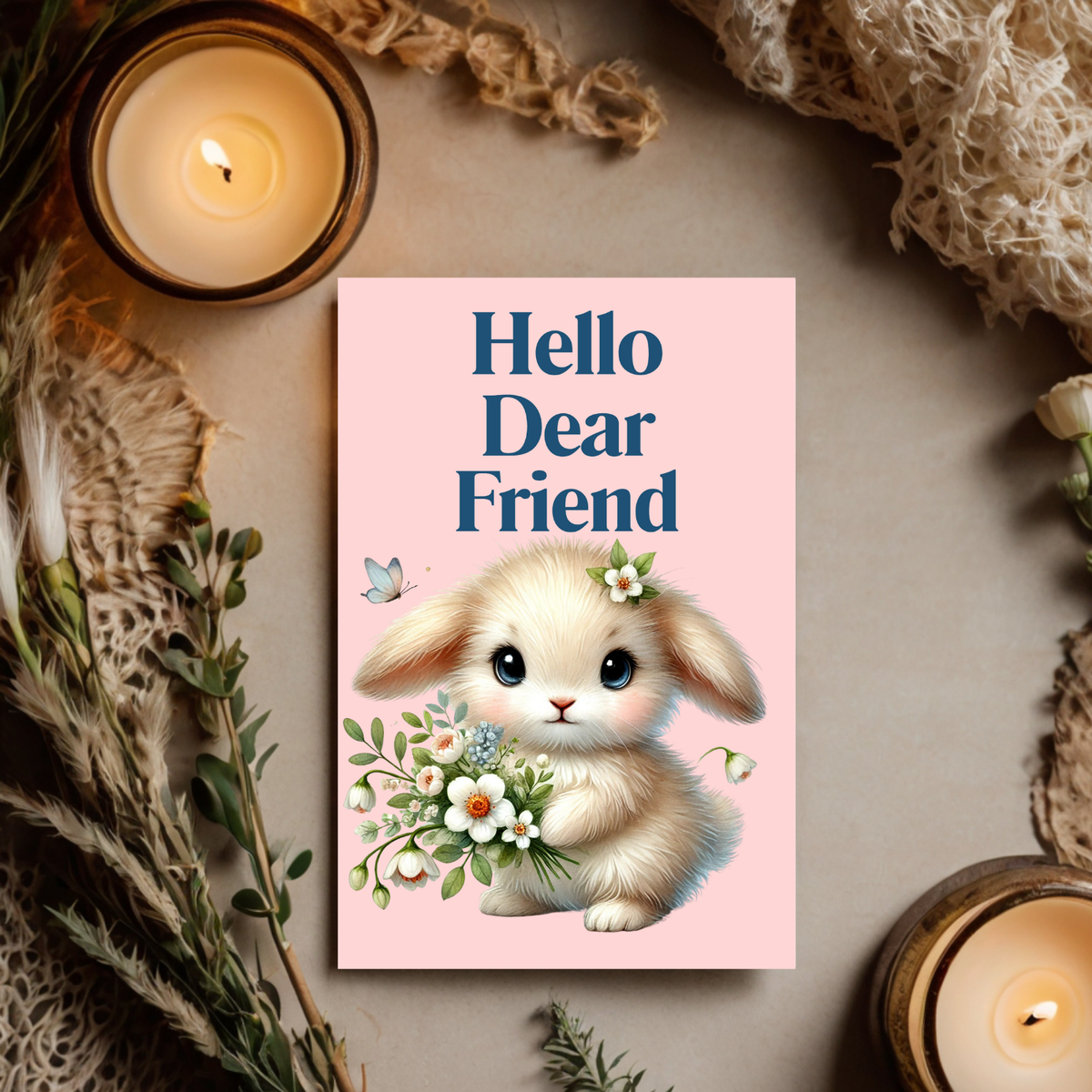 The Bunny Wishes Collections: Greeting Cards Hello Dear Friend