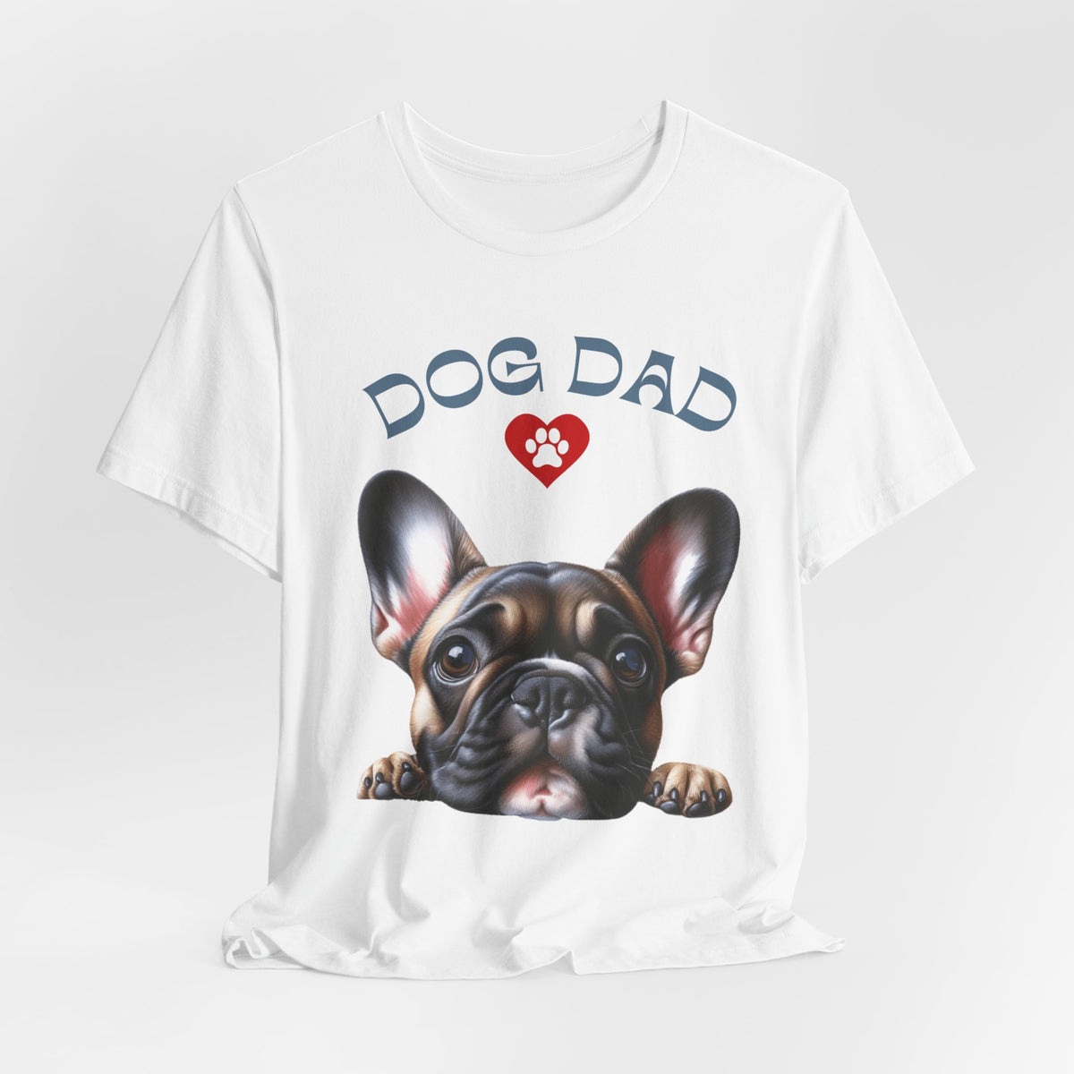 French Bulldog Dad T-Shirt – Cute French Bulldog Design with Heart Paw