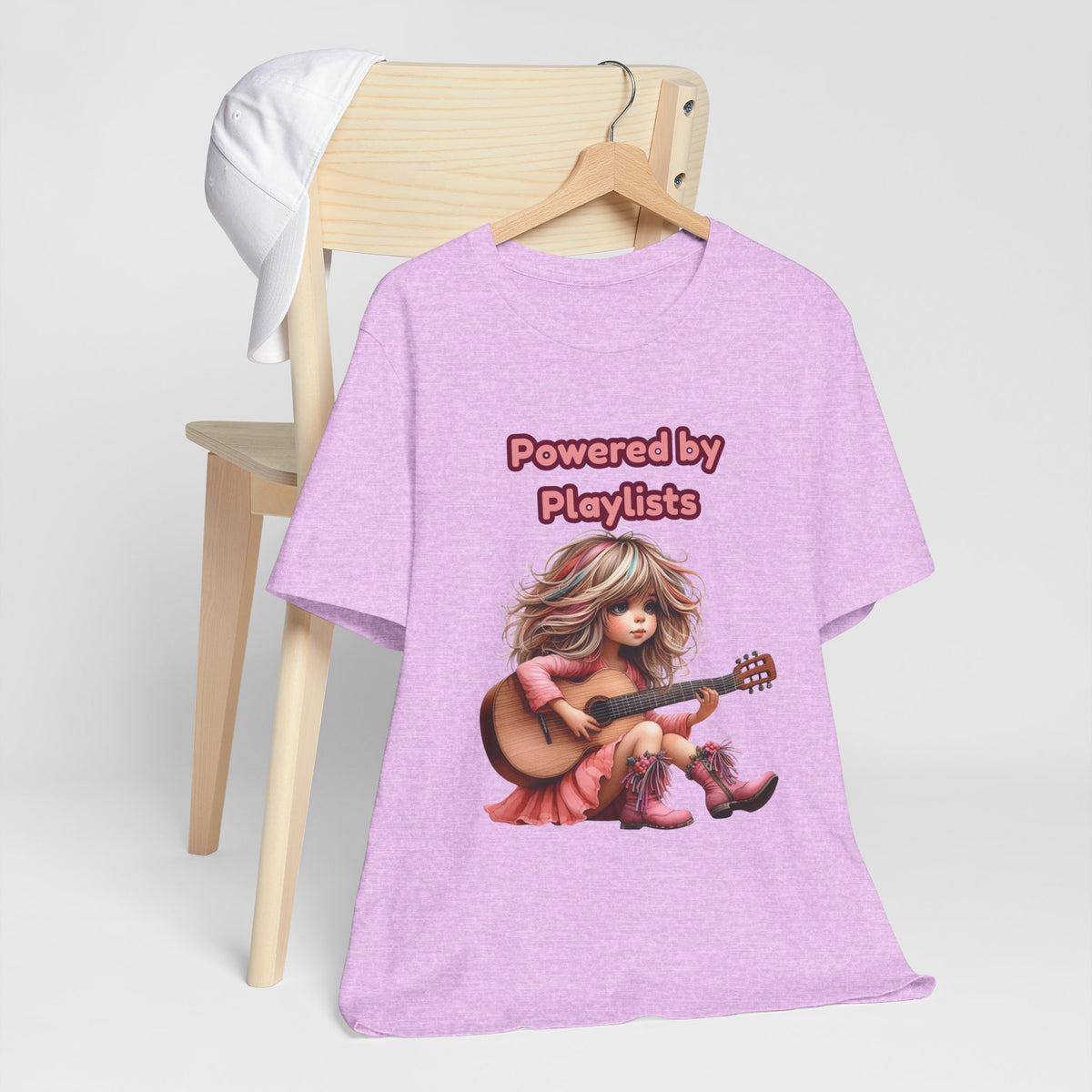 Music Lovers Powered by Playlists Guitar Tee