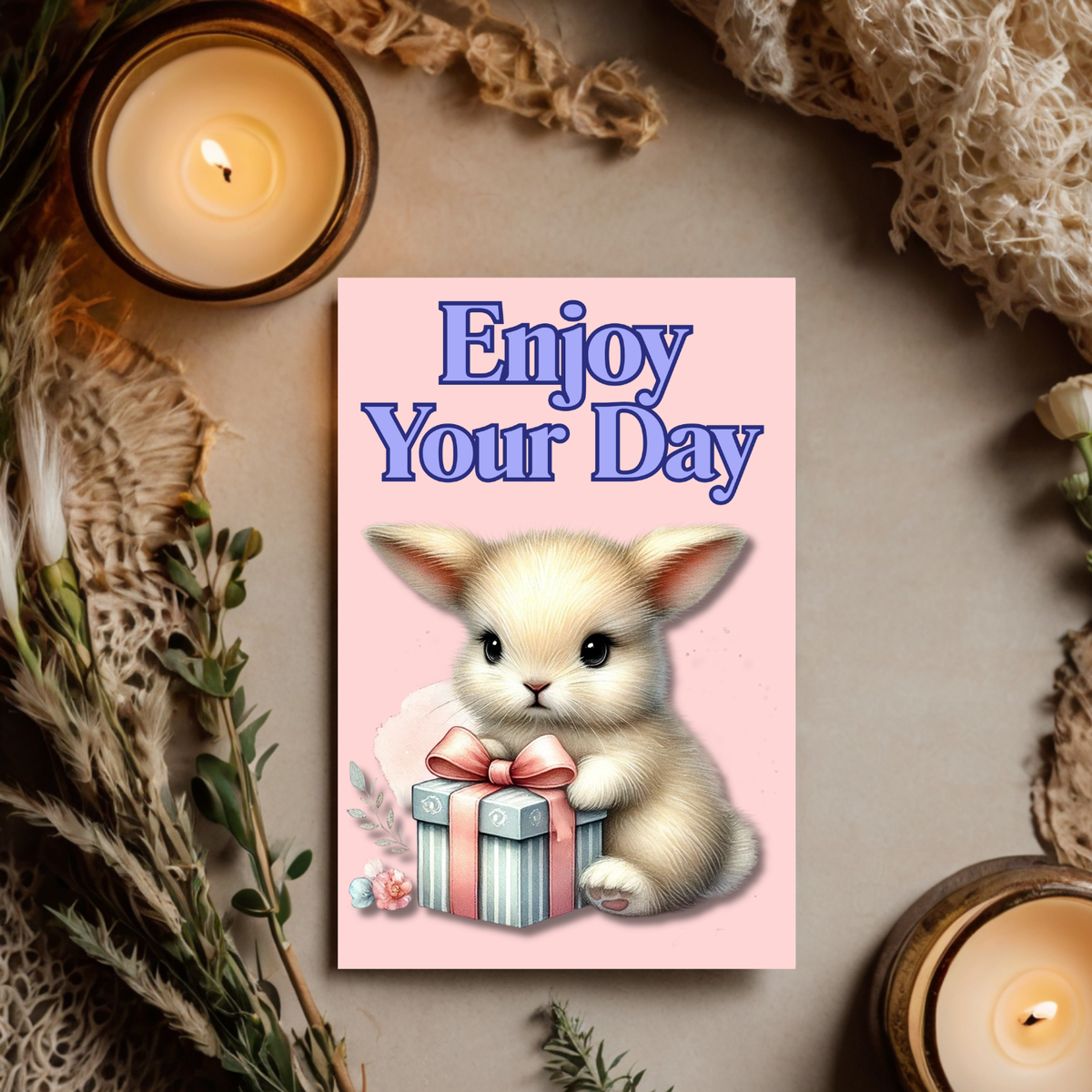 The Bunny Wishes Collection Greeting Cards: Enjoy Your Day