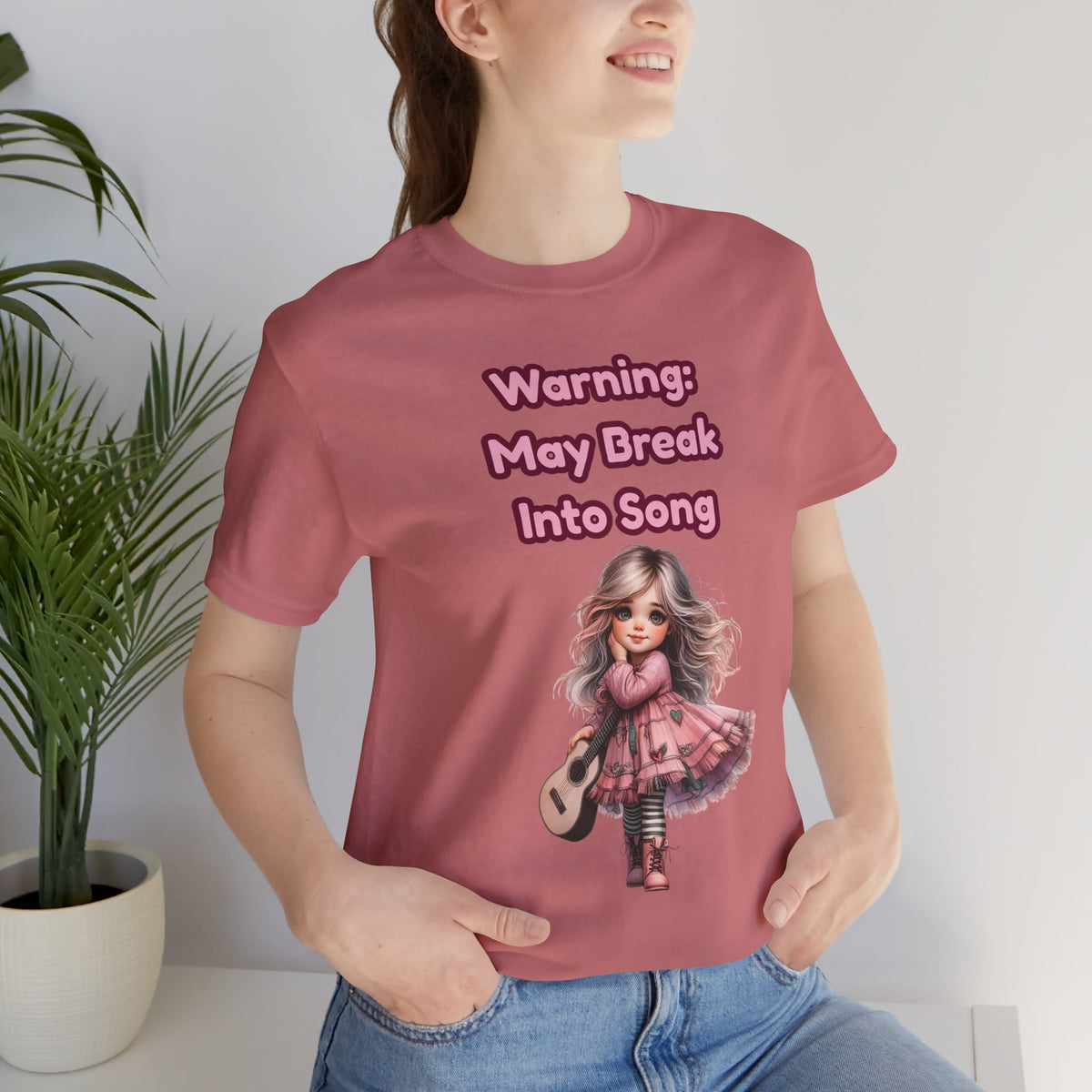 Music Lovers Warning: May Break Into Song Girl Graphic Tee