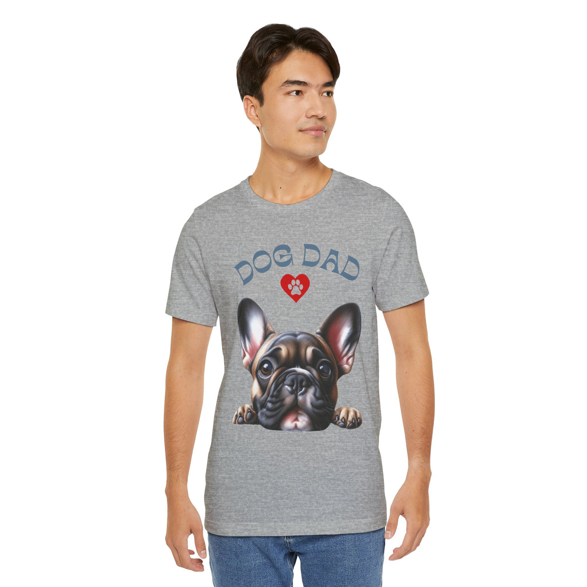 French Bulldog Dad T-Shirt – Cute French Bulldog Design with Heart Paw