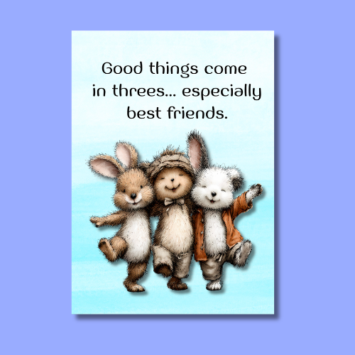 The Forever Friends Collection Greeting Card: Best Friends Also Come in Threes: Forest Friends Trio