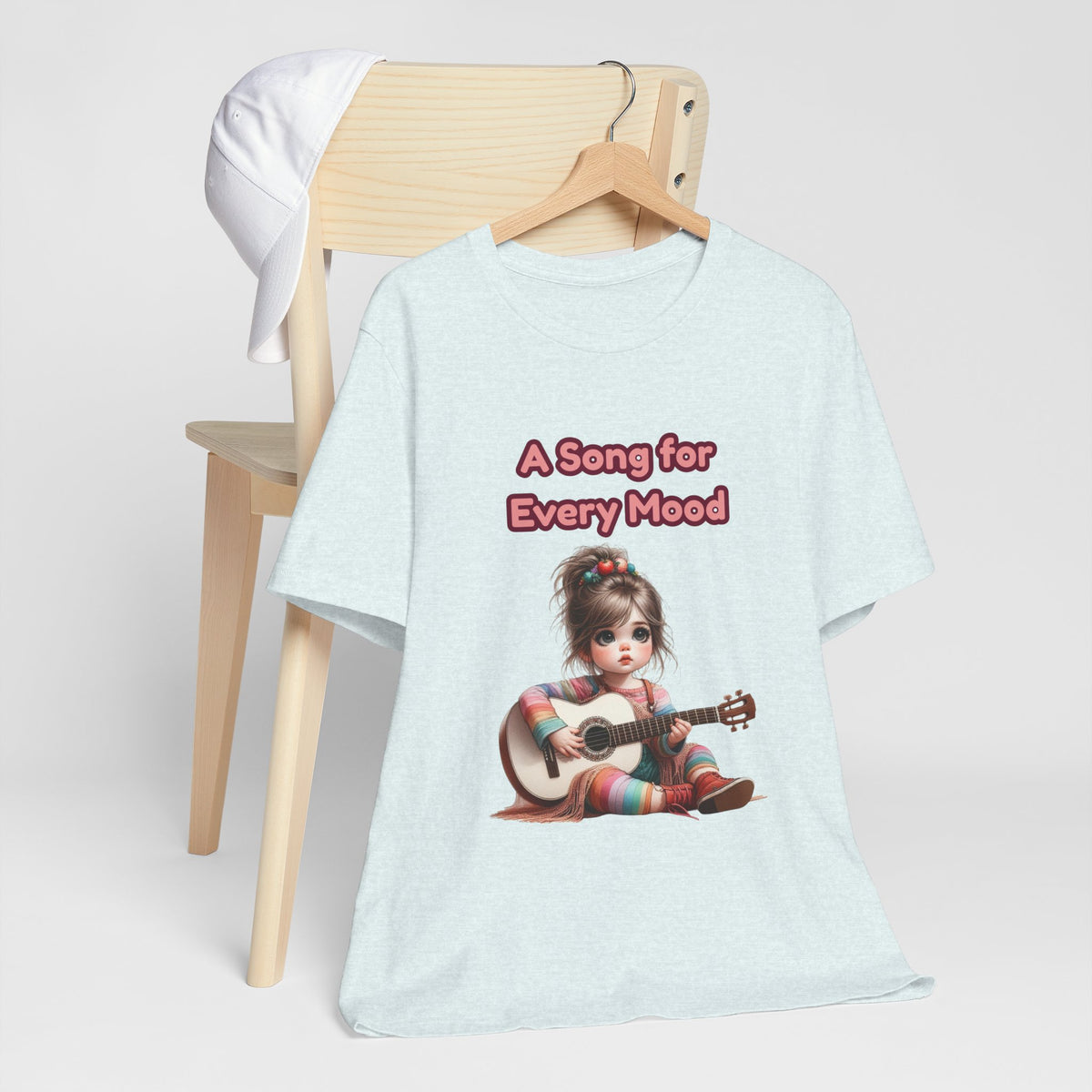 Cute Guitar Girl T-Shirt — "A Song for Every Mood" Graphic Tee