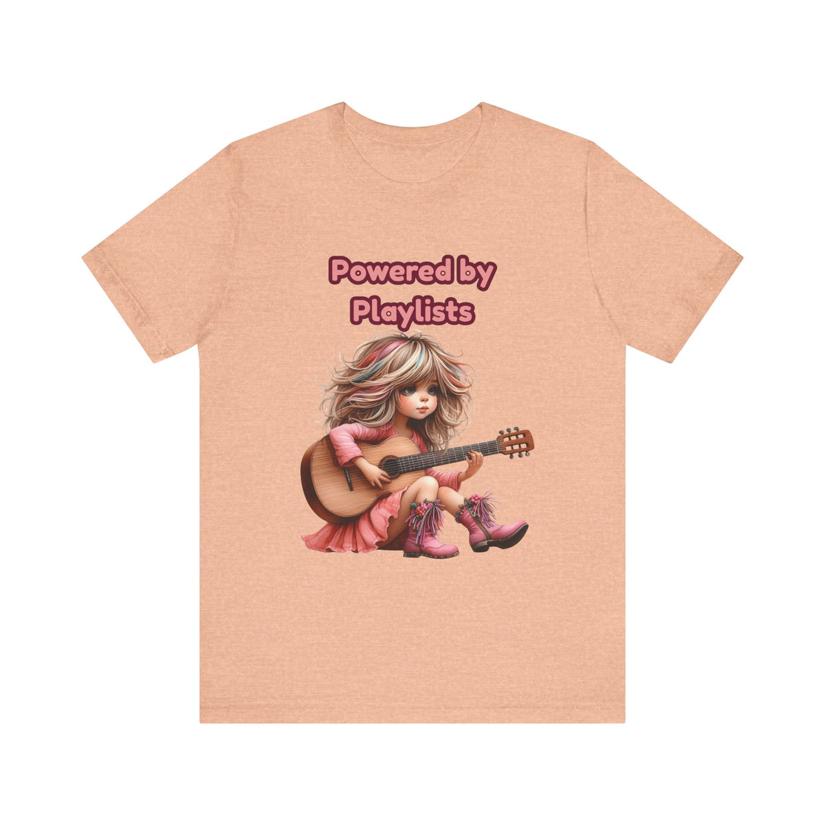 Music Lovers Powered by Playlists Guitar Tee