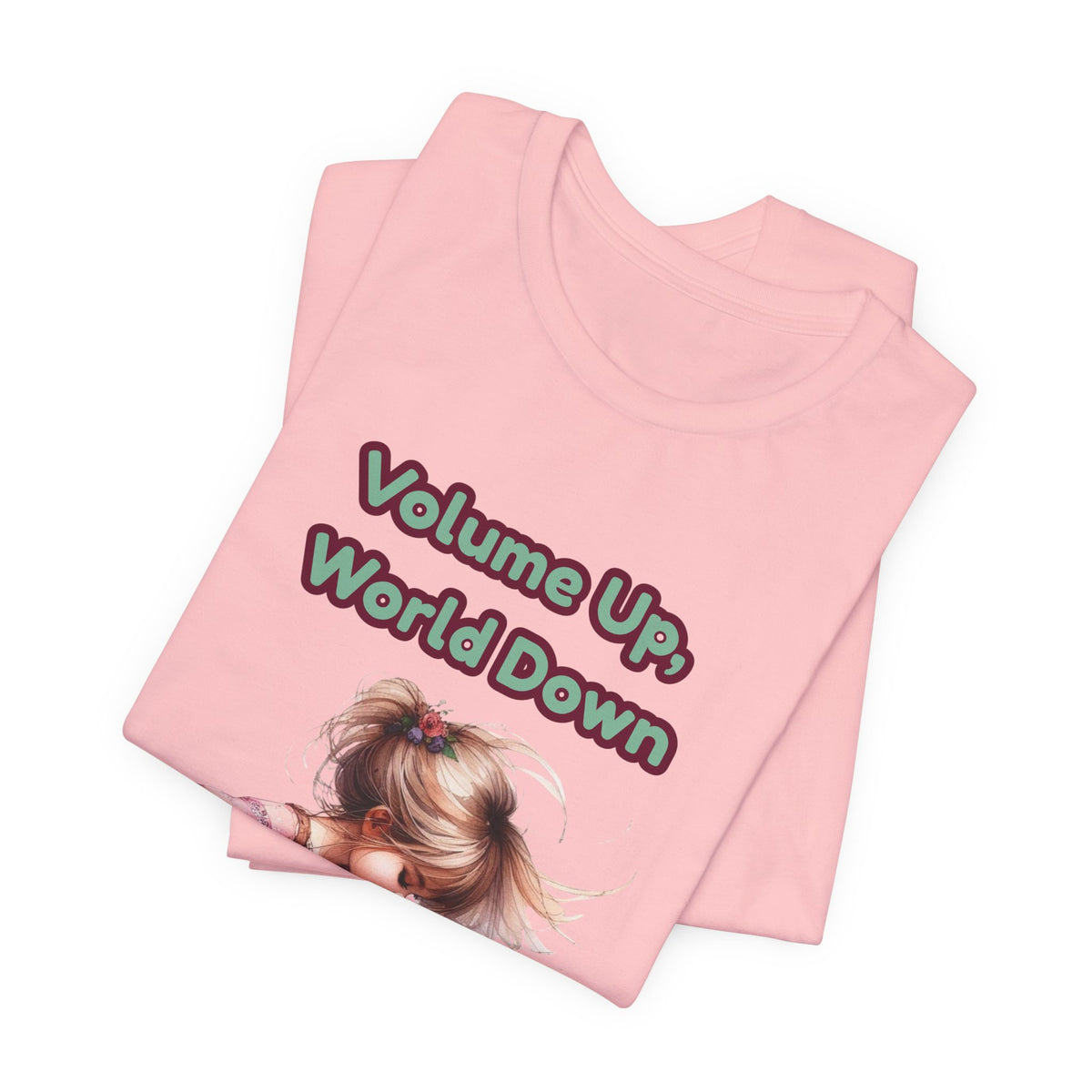 Music Lovers Volume Up, World Down Guitar Tee