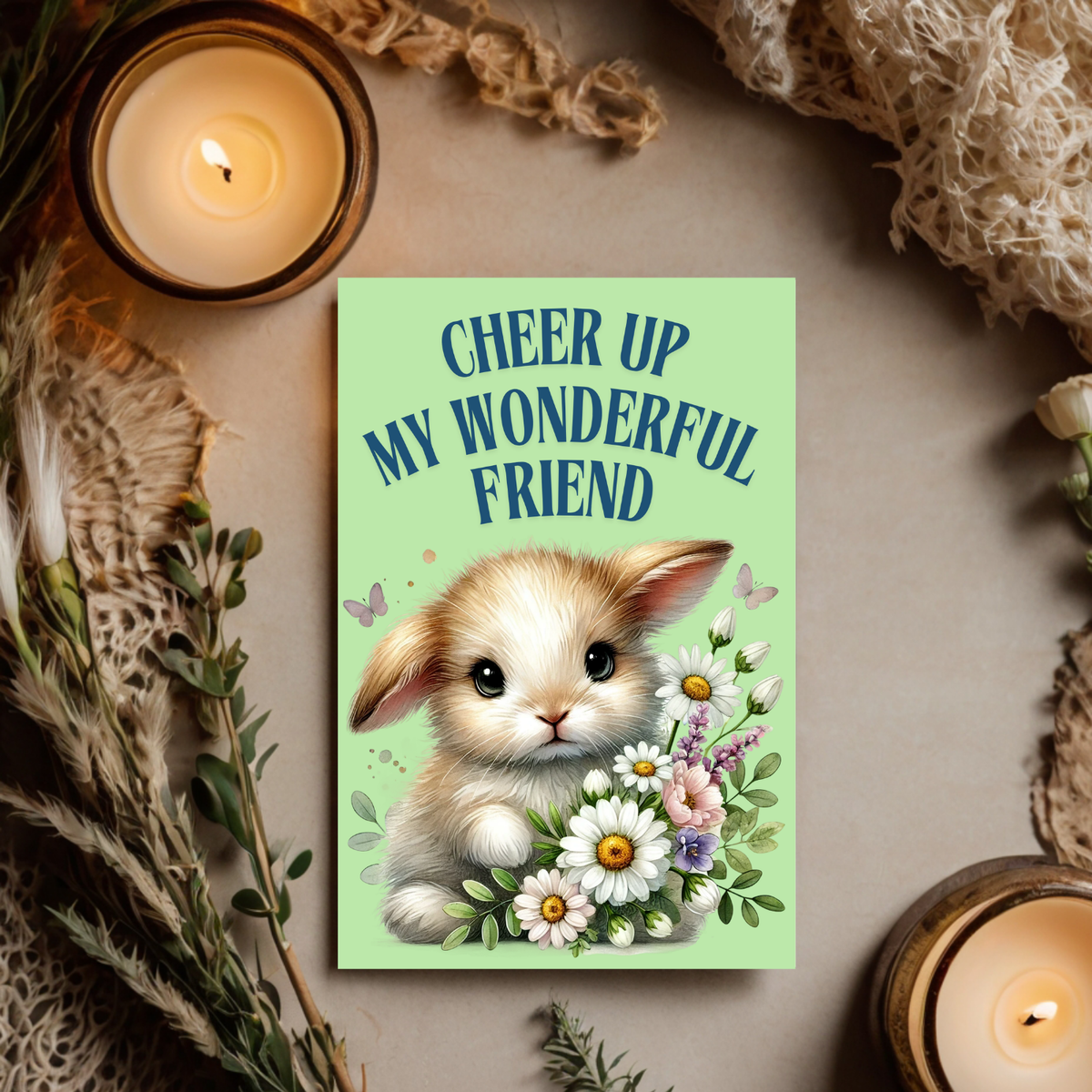 The Bunny Wishes Collection Greeting Cards: Cheer Up My Wonderful Friend