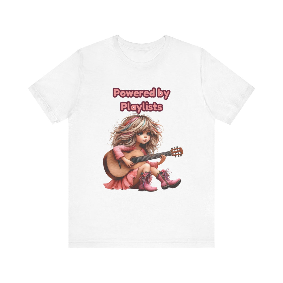 Music Lovers Powered by Playlists Guitar Tee
