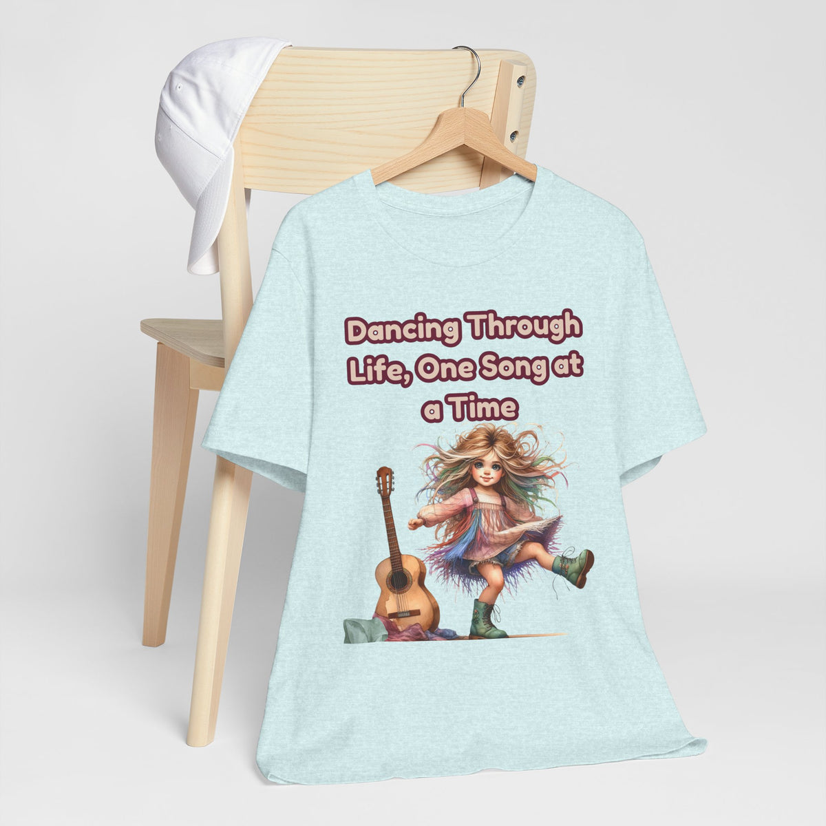 Dancing Through Life Tee — Girl with Guitar Inspirational Music Quote Shirt