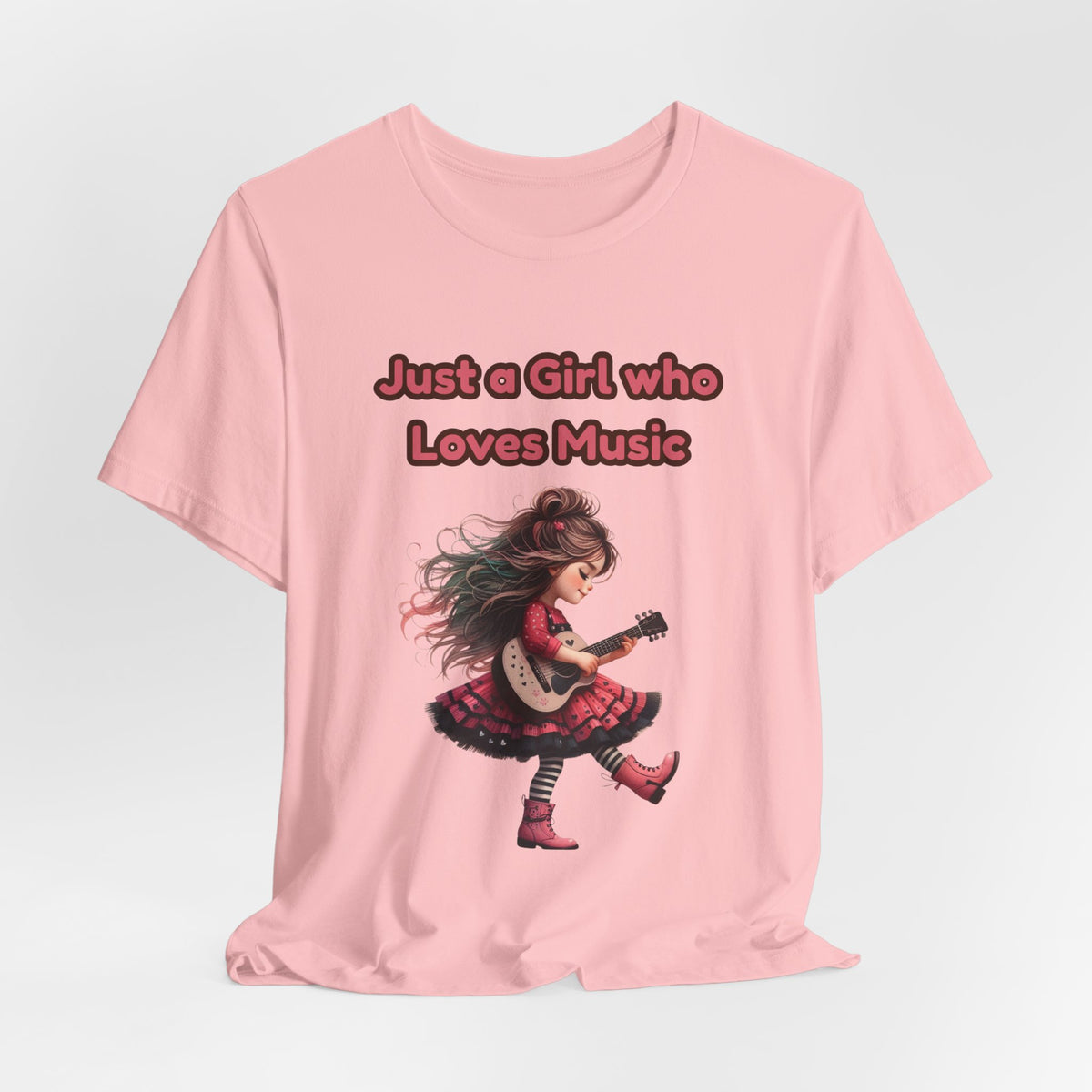 Just a Girl Who Loves Music T-Shirt — Cute Girl Guitar Graphic Tee