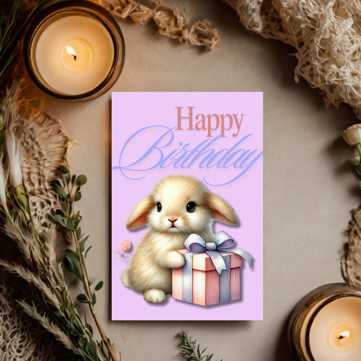 The Bunny Wishes Collection Greeting Card: Happy Birthday