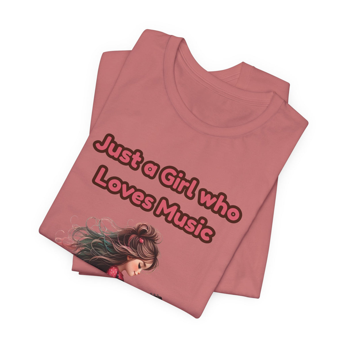 Just a Girl Who Loves Music T-Shirt — Cute Girl Guitar Graphic Tee