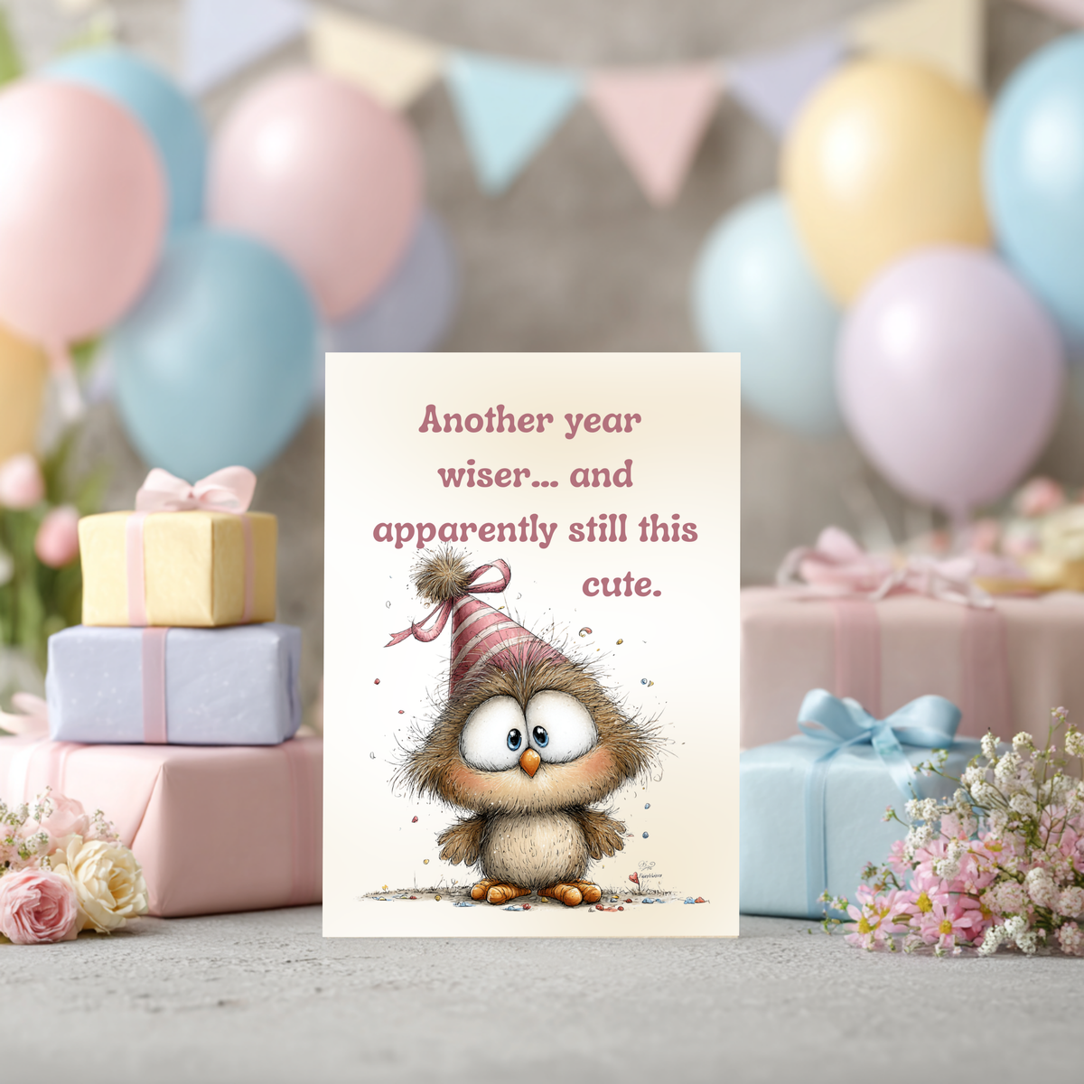 The Celebrating You Greeting Card Collection: Owl; Another Year Wiser...and Apparently Still This Cute