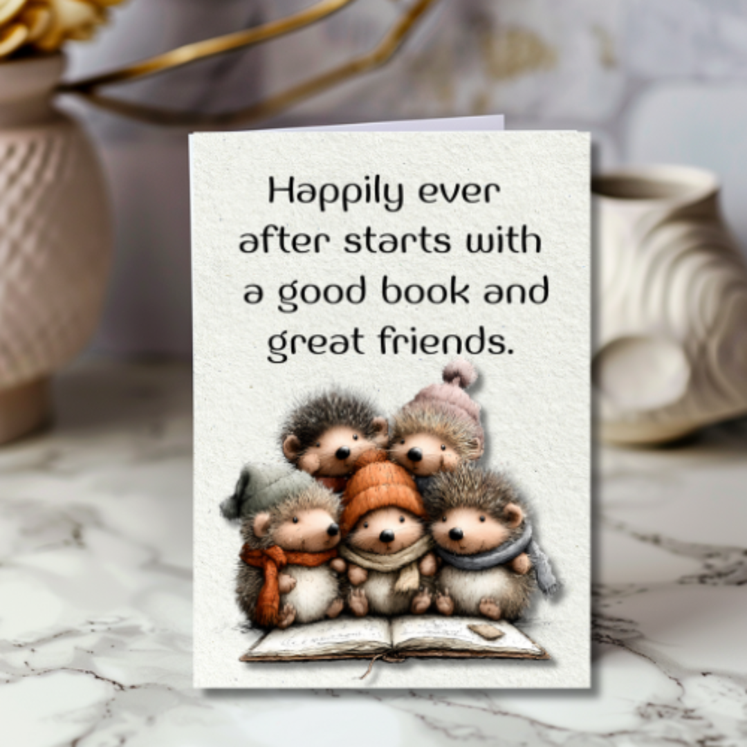 The Book Nook Collection Greeting Card: Book Club Friends Happily Ever After Starts With A Good Book And Great Friends.
