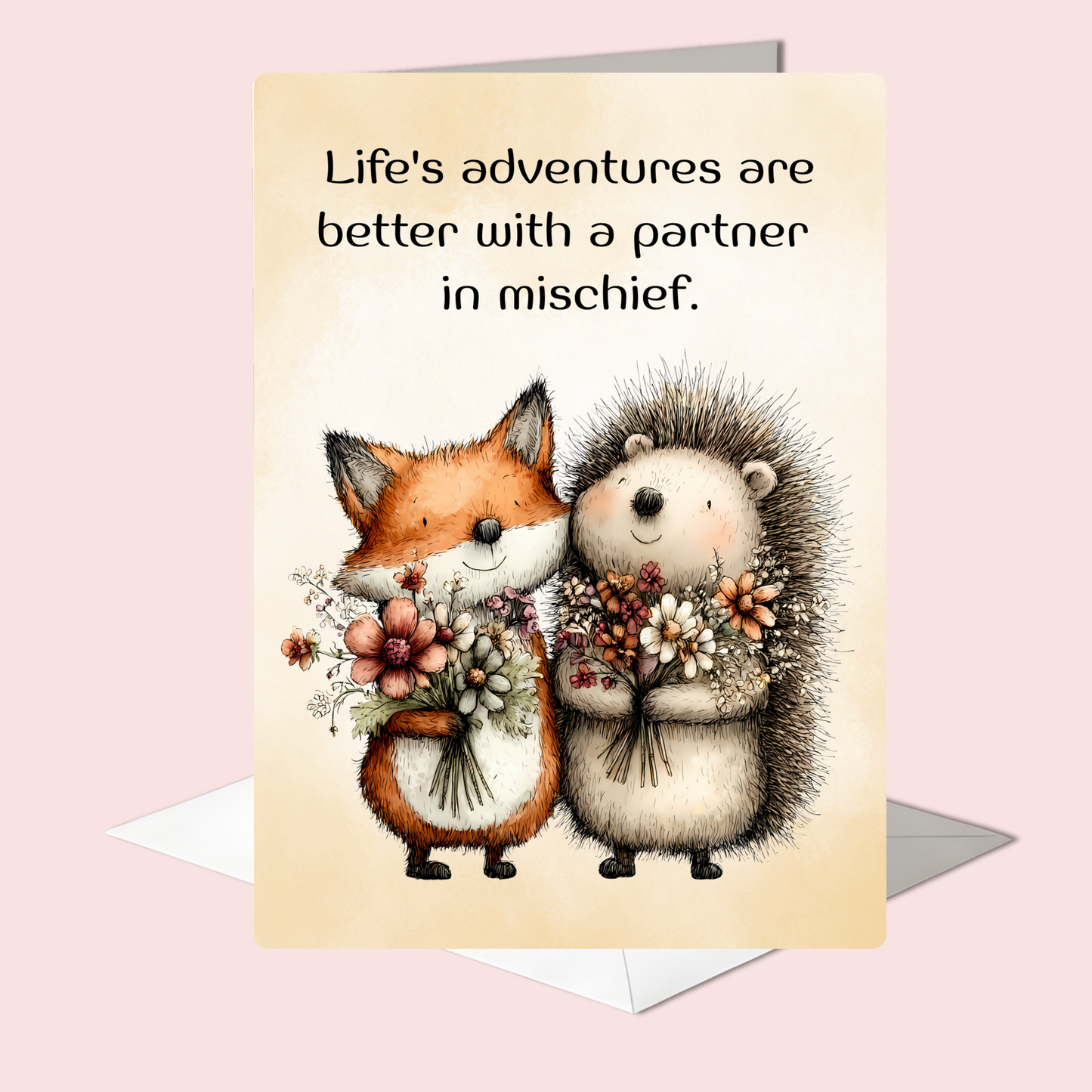 The Forever Friends Collection Greeting Card:  Life's Adventures are Better with a Partner in Mischief.